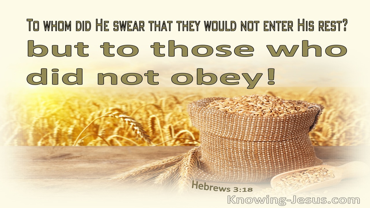Hebrews 3:18 To Whom Did He Swear That They Would Not Enter His Rest (cream)